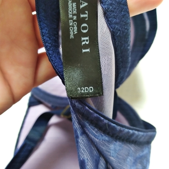 Natori Lightly Lined Purple Floral Lace Bra with Underwire - Picture 7 of 9